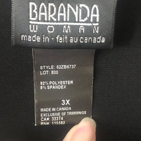 Woman's Plus Size Baranda Sleeveless Surplice Blouse with Asymmetrical Hemline B - Picture 4 of 7